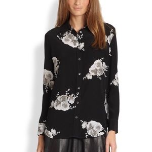 Equipment Femme Silk Reese Blouse in Midnight Floral
